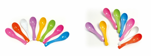 colorful melmine spoons moulds