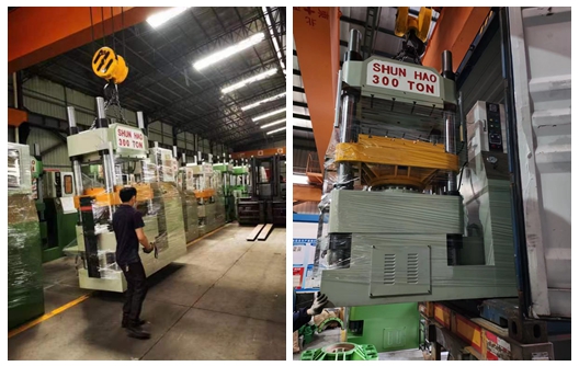 Expédition de machines de fabrication d'articles en mélamine hydraulique de couleur personnalisée en usine Shunhao